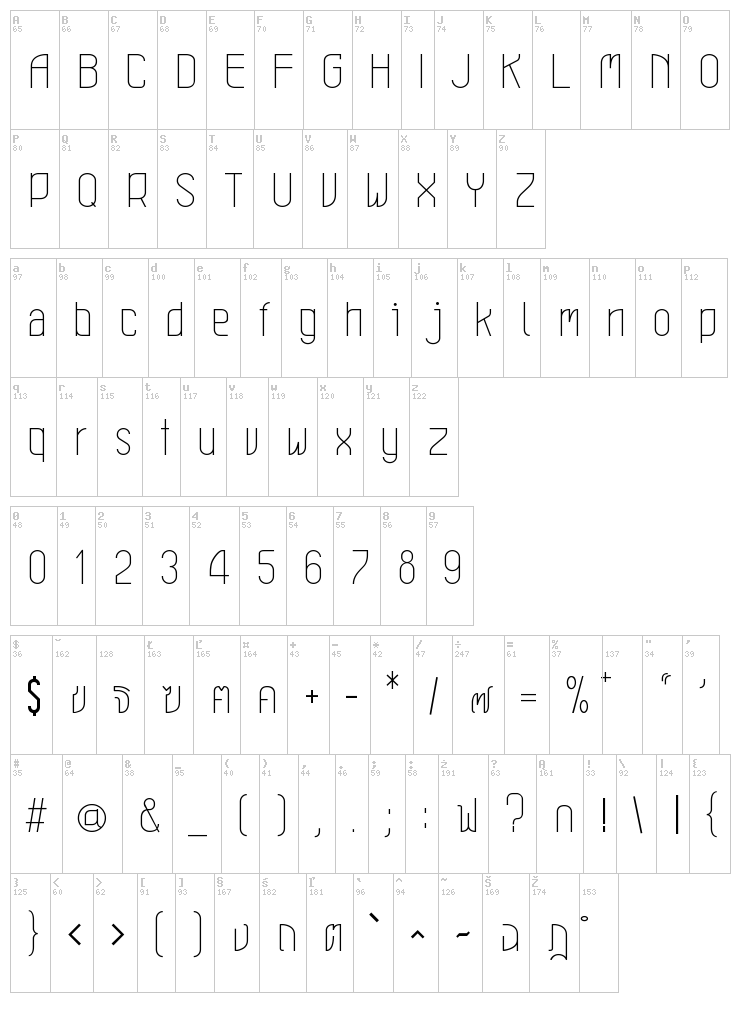 Leicht font map
